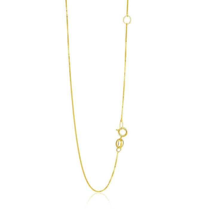 14k Yellow Gold Adjustable Box Chain 0.6mm.