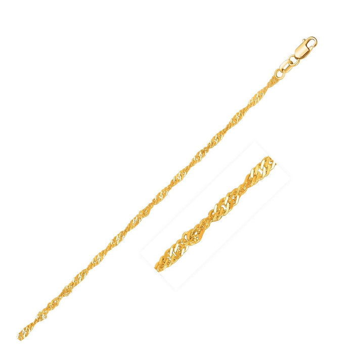 14k Yellow Gold Singapore Chain 1.7mm.