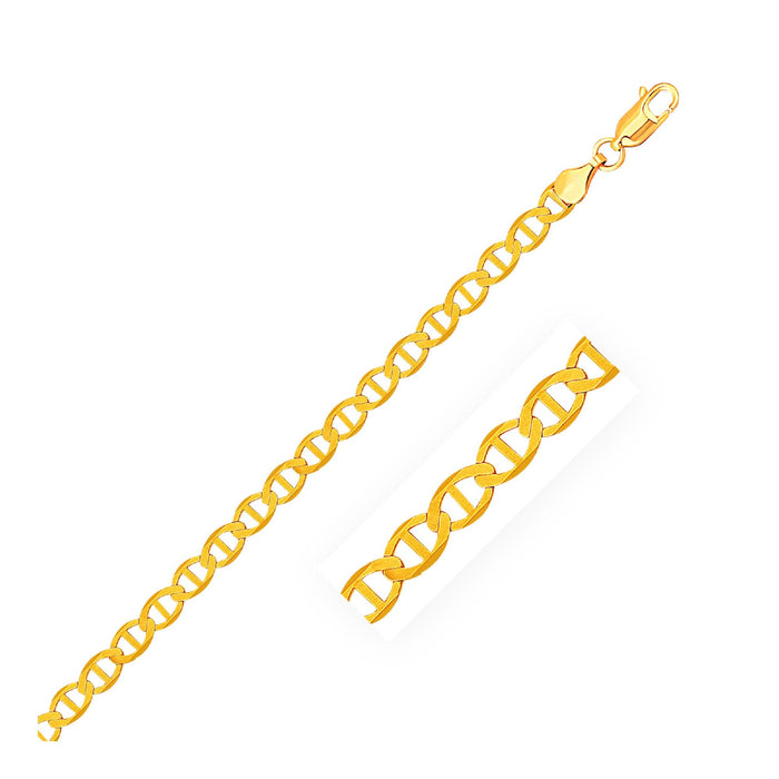 4.5mm 10k Yellow Gold Mariner Link Chain.