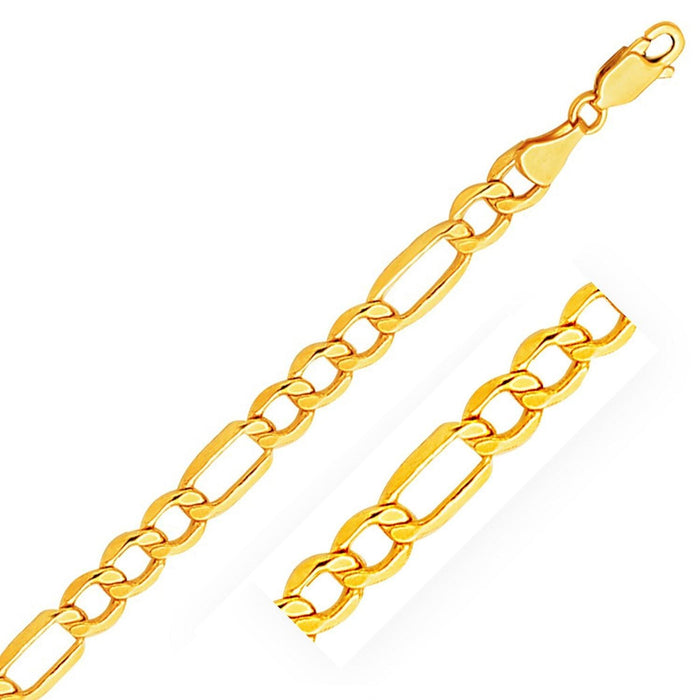 6.5mm 10k Yellow Gold Lite Figaro Chain.
