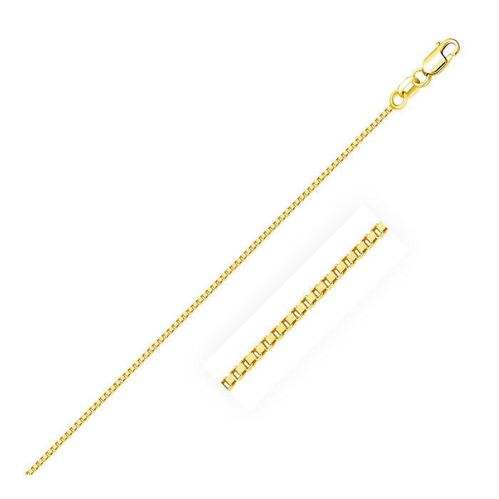 14k Yellow Gold Classic Box Chain 0.8mm.