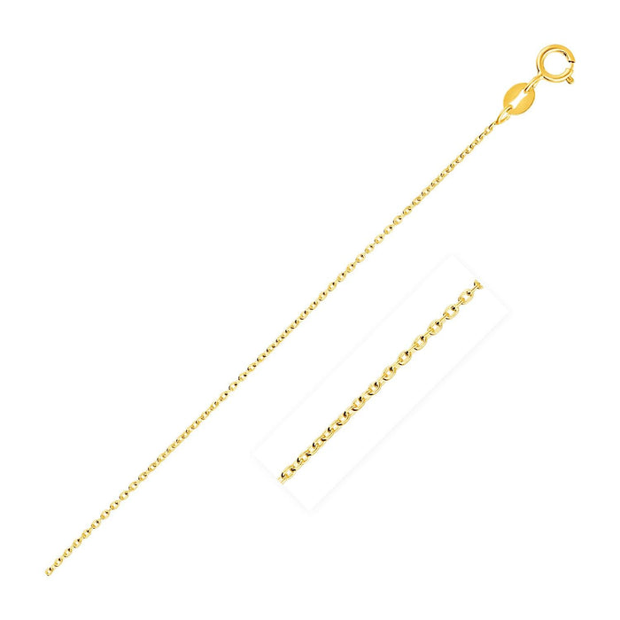 14k Yellow Gold Oval Cable Link Chain 0.7mm.