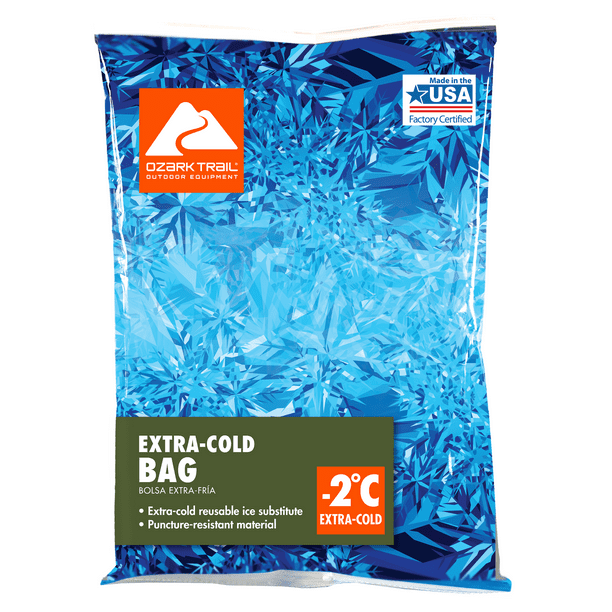 Ozark Trail Extra Cold -2 Degree Medium Ice Substitute, Blue, Bag, Reusable