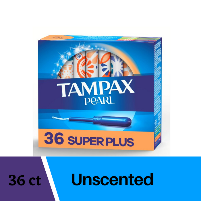 Tampax Pearl Tampons Super Plus Absorbency, Unscented( 36 Count)