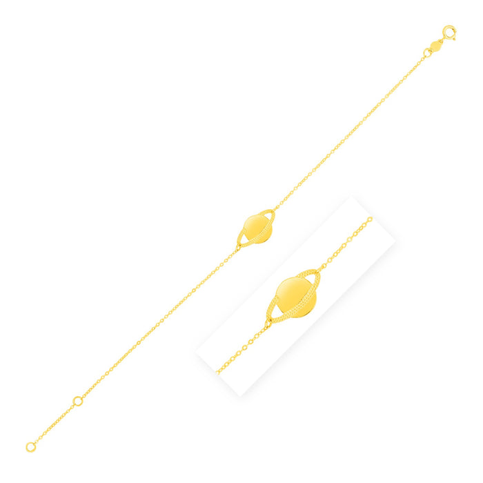 14K Yellow Gold Saturn Bracelet.