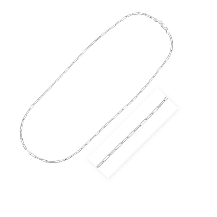 Sterling Silver Rhodium Plated Paperclip Chain (3.0 mm).