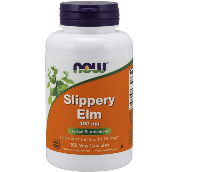 Now Foods Slippery Elm 400mg, Capsules, 100-Count