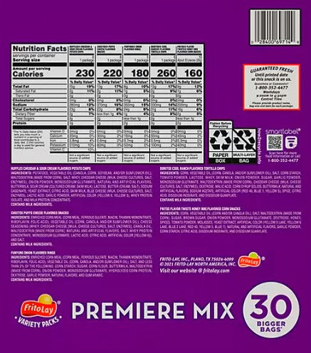 Frito-Lay Premiere Mix Variety Pack Chips (30 pk.)