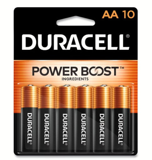 Power Boost CopperTop Alkaline AA Batteries, 10/Pack